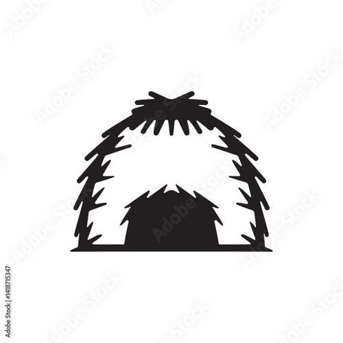 Black haystack vector silhouette illustration