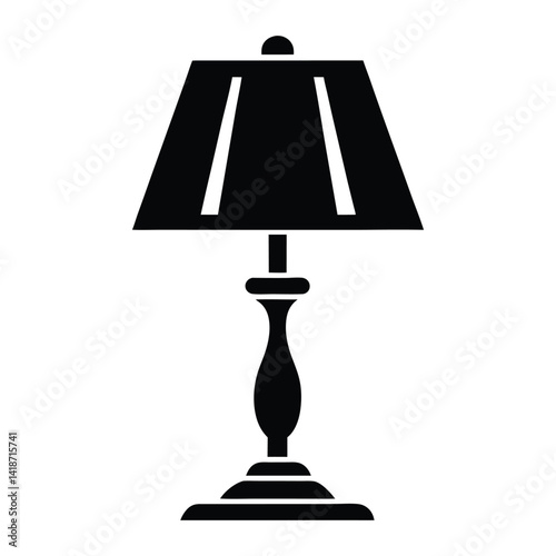 black table lamp isolated