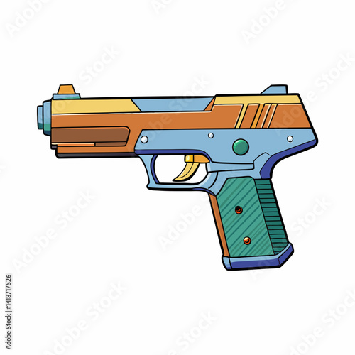 hand gun isolated on white