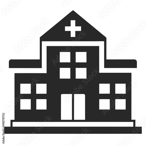 hospital building silhouette illustration