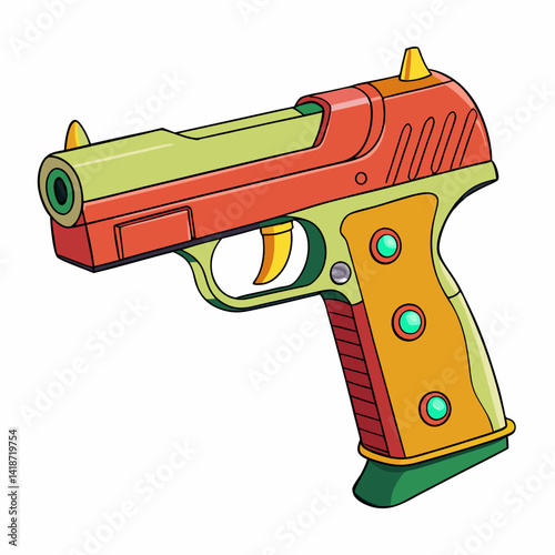 old gun on a white background
