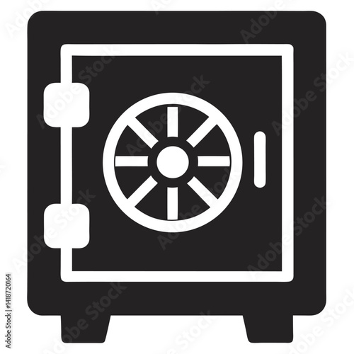 safe vault outline vector graphic
