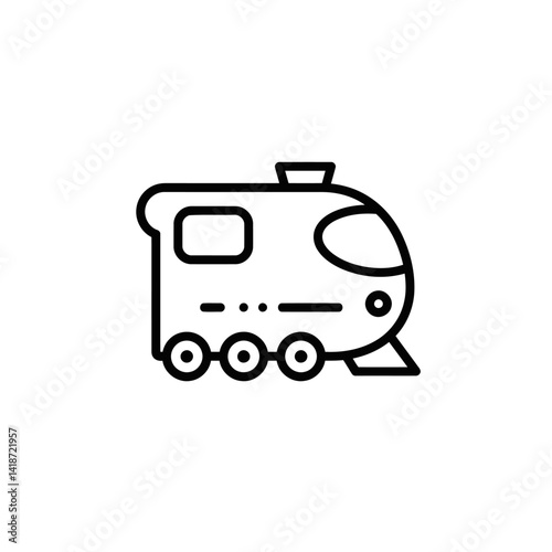 Modern Train Icon Sleek, Minimalist Black and White Vector Illustration for Transportation Design Projects