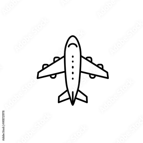 Airplane Icon Black and White Vector Illustration for Travel, Aviation, and Transportation Designs