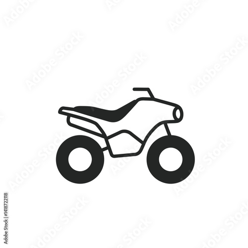 ATV Quad Bike Icon Black and White Vector Illustration for Off-Road Adventures