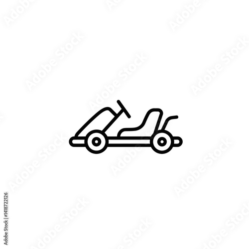 Go-Kart Icon Line Art Vector Illustration for Design Projects