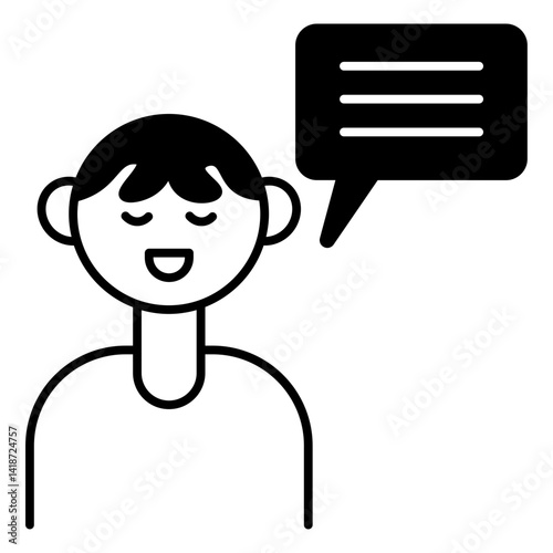 Single Person Speaking (Male) black icon