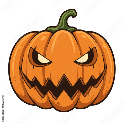 Halloween pumpkin jack o lantern editable vector isolated on white