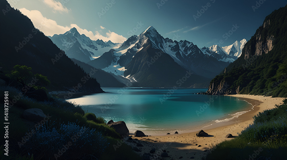 Fototapeta premium infinity blue 002,generative.ai 