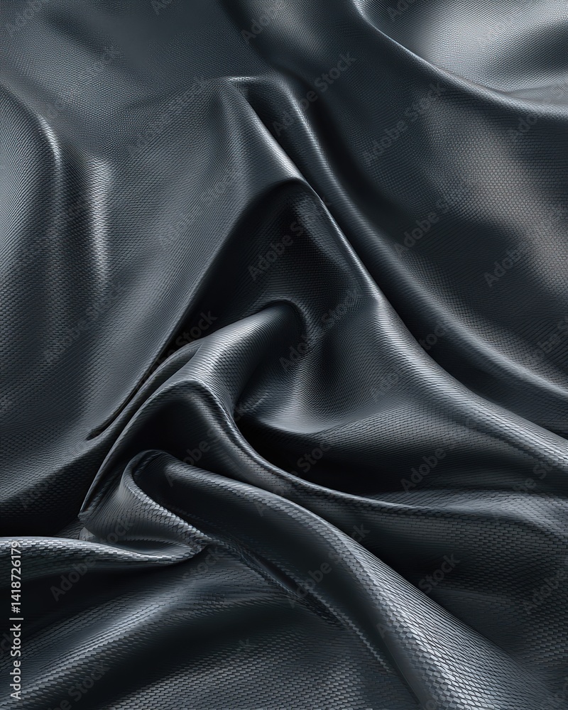 Fototapeta premium The flowing dark carbon fiber texture reflects light highlighting its modern shape in a transparent presentation that is standard v2 6x style.