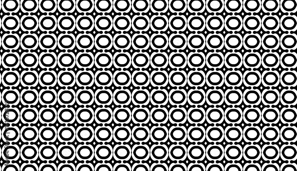 Black and white geometric seamless vector pattern creating an optical illusion effect, ideal for backgrounds, textures and textile prints Black and white geometric seamless vector pattern creating an optical illusion effect, ideal for backgrounds, textures and textile prints