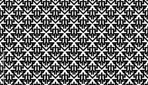 Mesmerizing geometric pattern forming abstract shapes with black lines on a white background, ideal for textile, packaging, or web design