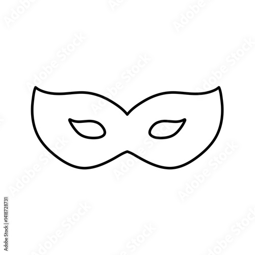 Black outline masquerade carnival mask