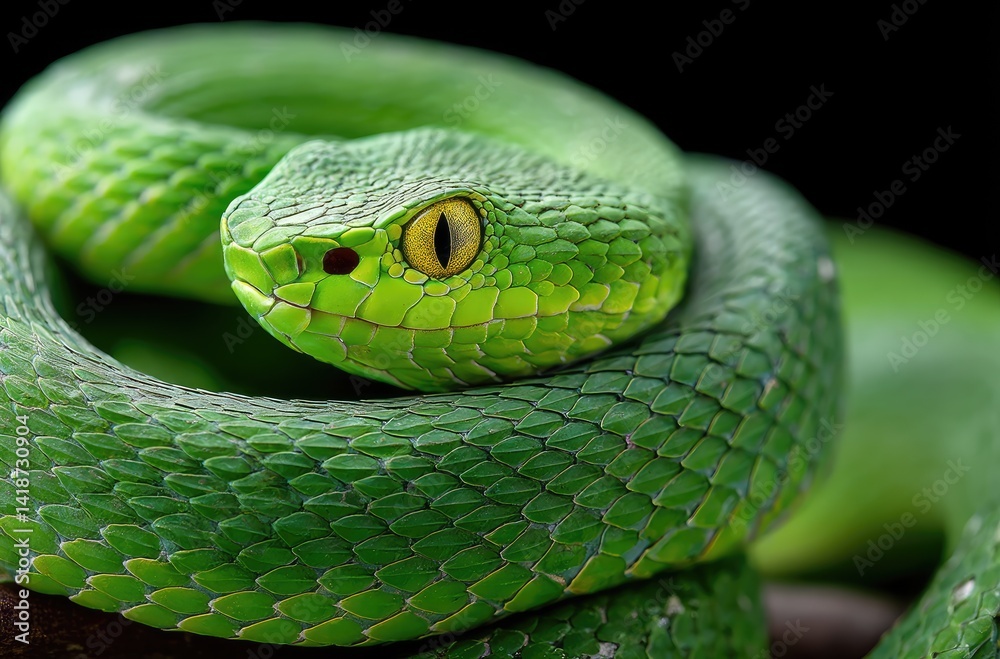 beautiful photo of a Green snake on a branch beautiful photo of a Green snake on a branch