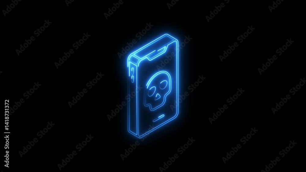 Glowing neon virus icon 4k isolated on black background. HD Video motion graphic animation Glowing neon virus icon 4k isolated on black background. HD Video motion graphic animation