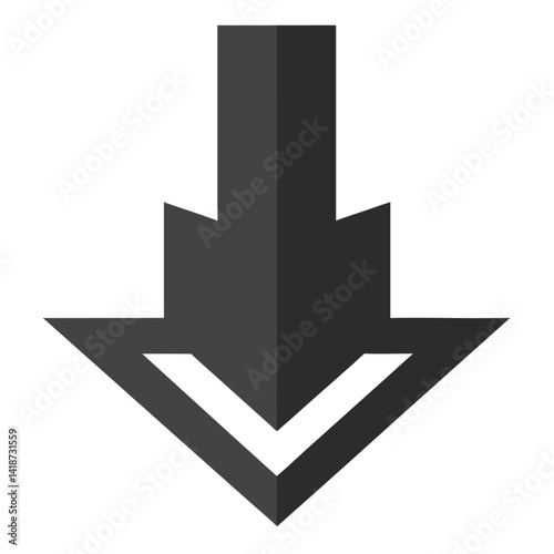 arrow down silhouette vector icon