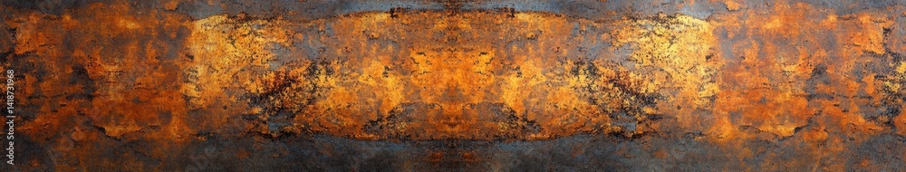 A symmetrical image of weathered metal with beautiful rust tones A symmetrical image of weathered metal with beautiful rust tones