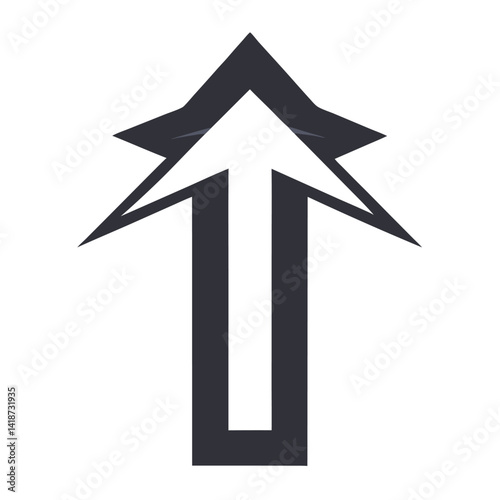 arrow up silhouette vector icon