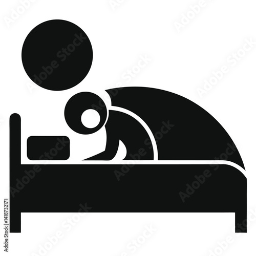 bed sleep silhouette vector icon