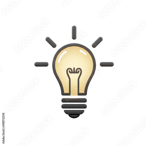 Premium 3D Idea Icon on White Background Professional Design Resource