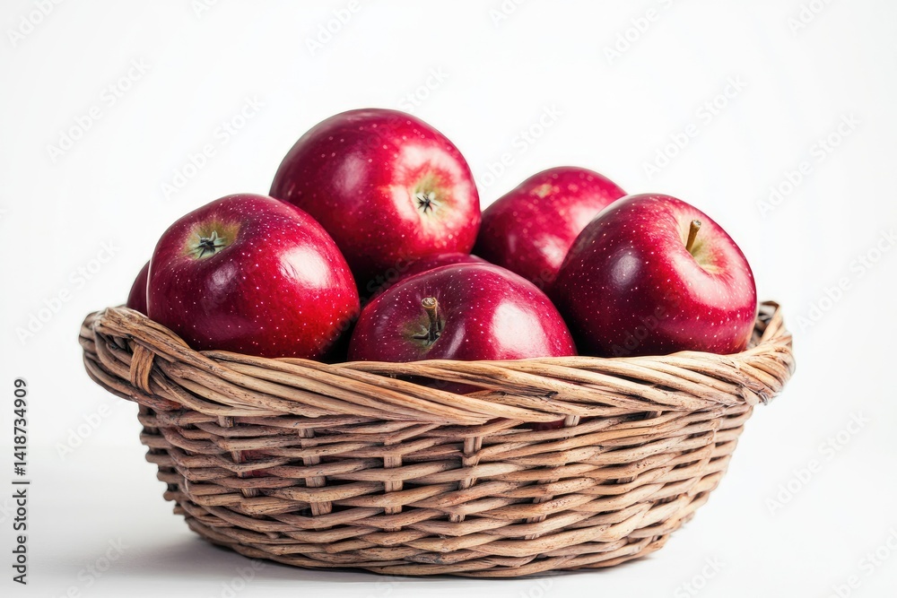 Red apples in a wicker basket Red apples in a wicker basket