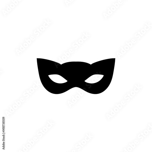 Black carnival mask icon. Vector illustration 