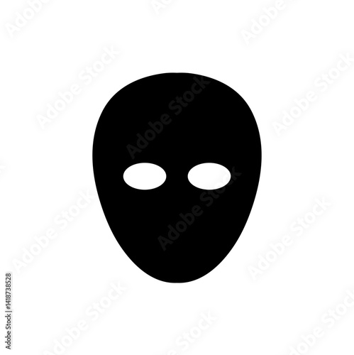 Black carnival mask icon. Vector illustration 