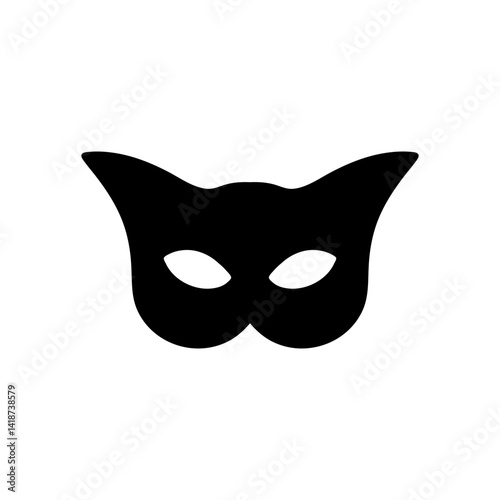 Black carnival mask icon. Vector illustration 