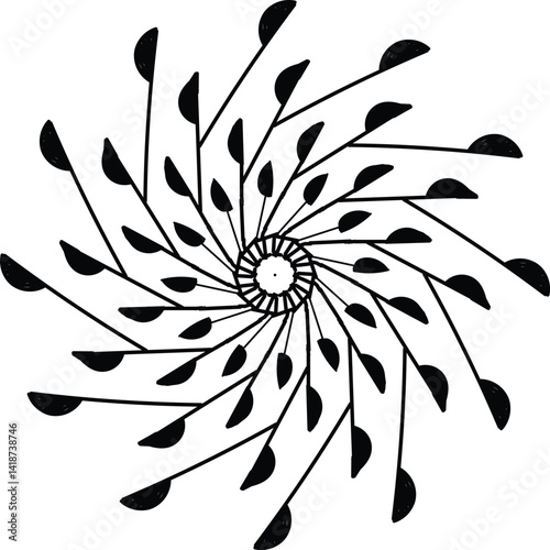 Black and white mandala