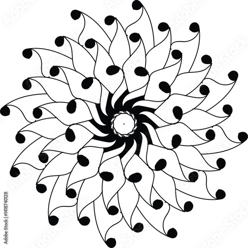 Beautiful black and white mandala