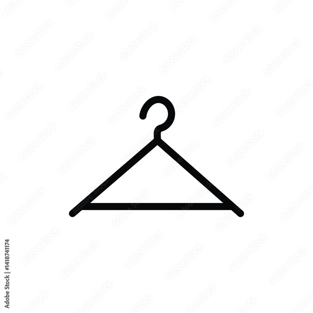 Simple Line Art Clothing Hanger Icon Minimalist Vector Illustration for Fashion, Laundry, and Retail Design Simple Line Art Clothing Hanger Icon Minimalist Vector Illustration for Fashion, Laundry, and Retail Design
