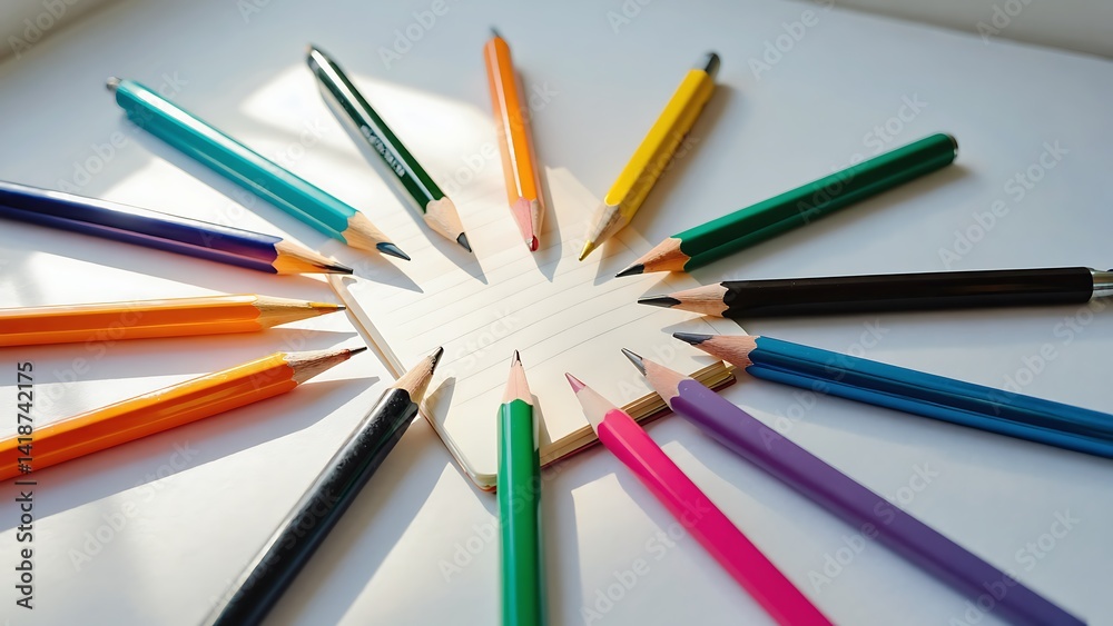 Fototapeta premium Color Pencils Forming A Circle