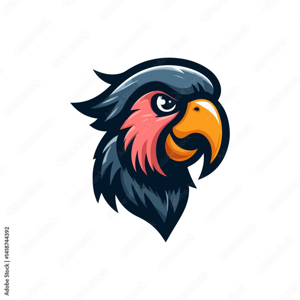 Obraz premium parrot head mascot logo vector illustration