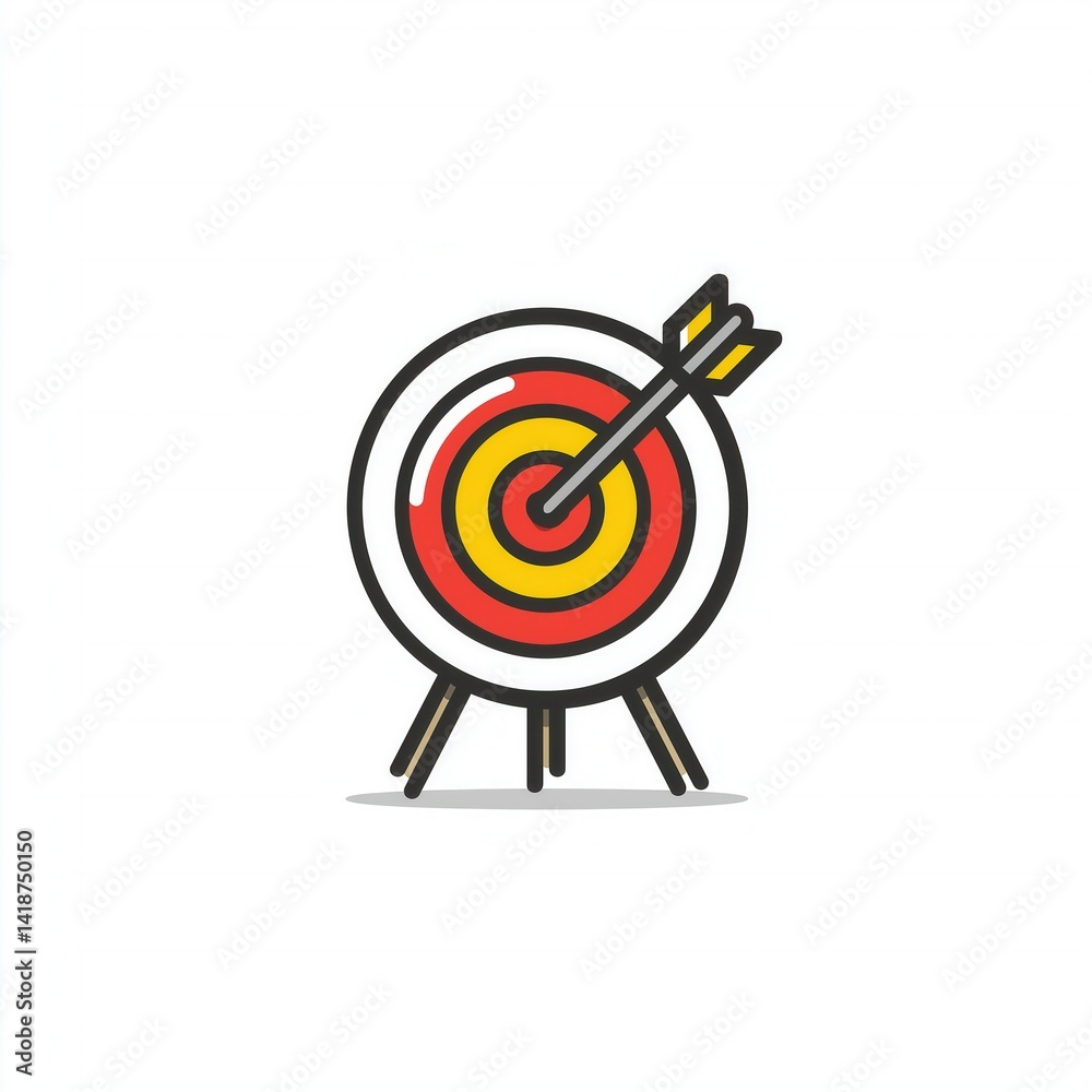 Target Icon with Arrow Symbolizing Precision and Goal Achievement Target Icon with Arrow Symbolizing Precision and Goal Achievement