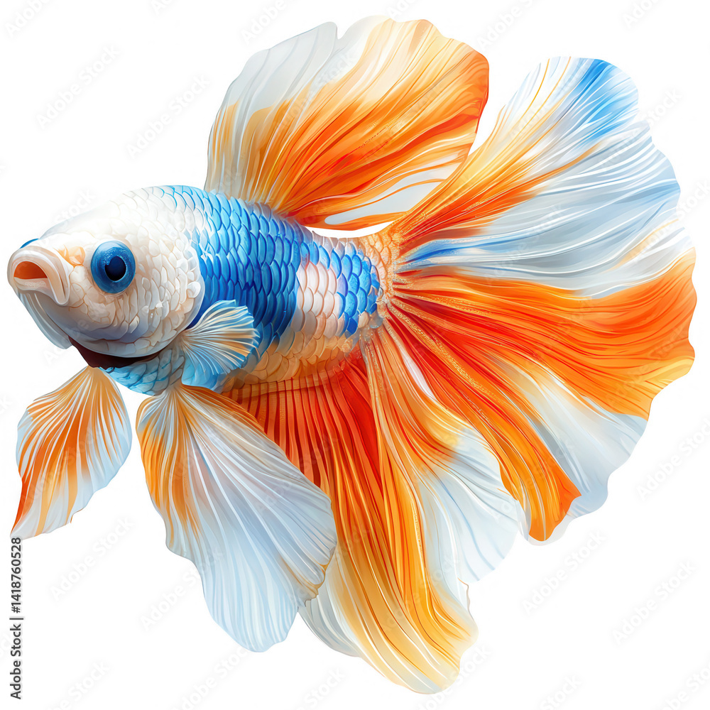 Fototapeta premium Elegant Betta Fish Displays Stunning Coloration on a Dark Background