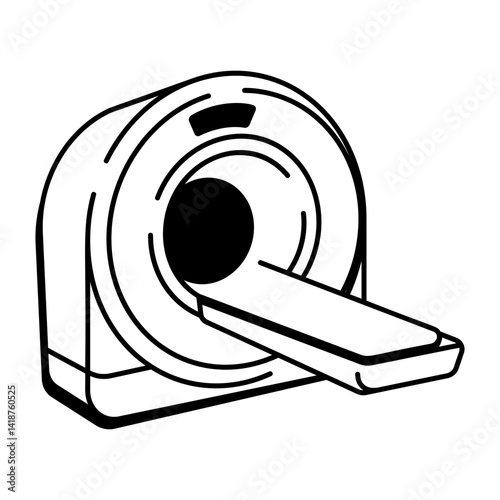 A hand drawn style icon of mri scan 

