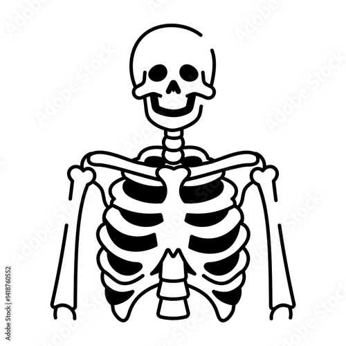A doodle style icon showing anatomy skeleton 
