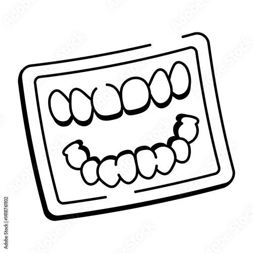 Dental xray icon in hand drawn style 
