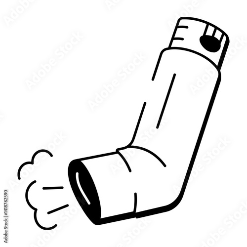 A hand drawn style icon of asthma inhaler 
