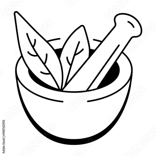 A doodle style icon depicting herbal medicine 

