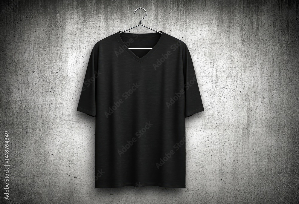 Blank black v-neck t-shirt mockup Blank black v-neck t-shirt mockup