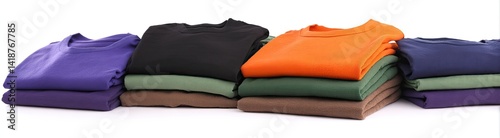 Stacked T-shirts in Various Colors
