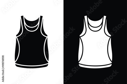 Flat Vector Tank Top Icon. Sleeveless Shirt Design for Fashion Use