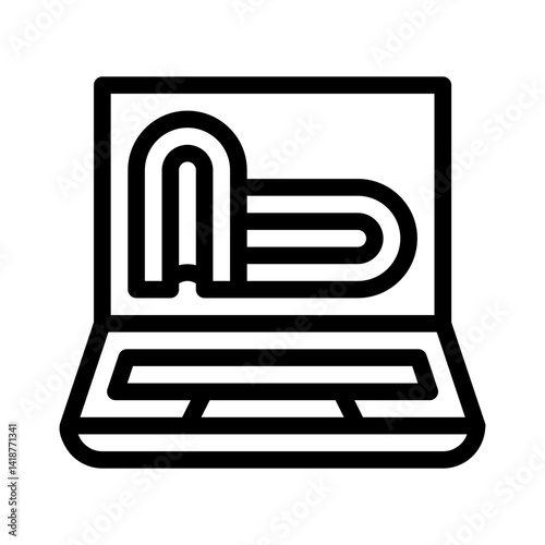 digital library line icon