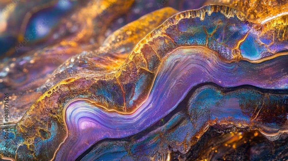 Close up of Colorful Agate Crystal Layers Close up of Colorful Agate Crystal Layers