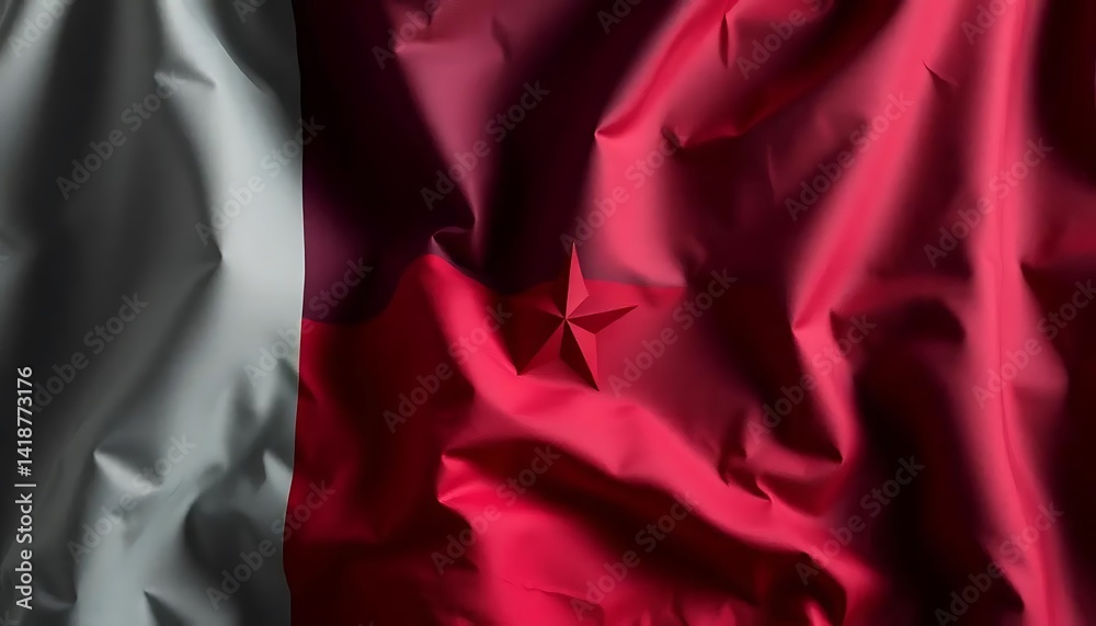 Obraz premium Abstract Crimson and Gray Fabric with Embossed Star