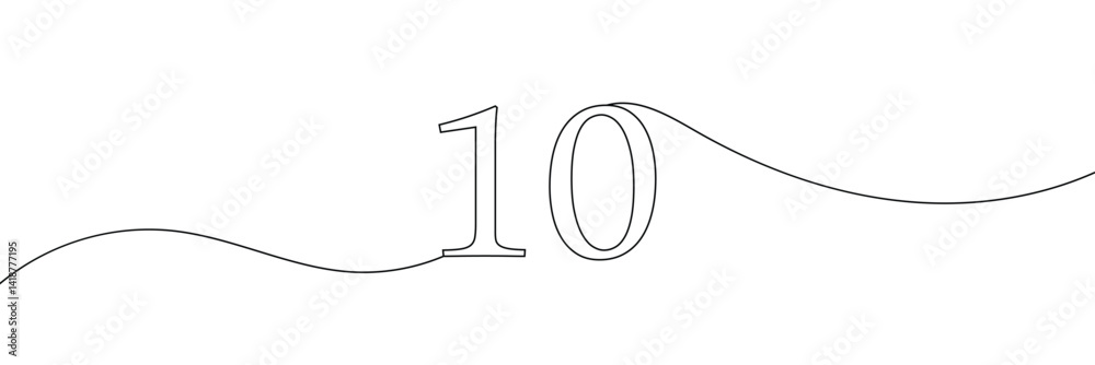 Fototapeta premium Numbers in continuous line drawing style. Line art of numbers. Vector illustration. Set of abstract drawings&nbsp;of&nbsp;numbers .Vector Illustration&nbsp;.EPS&nbsp;10&nbsp;. 