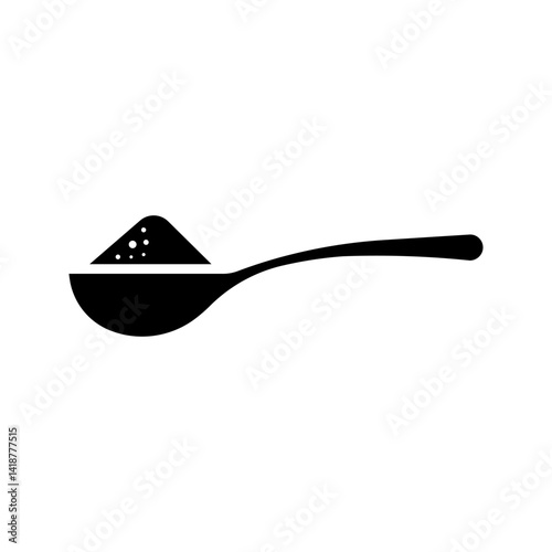 spoon with sugar icon color editable on white background
