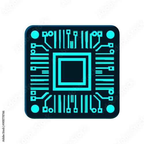 半導体のシンプルなベクターイラスト