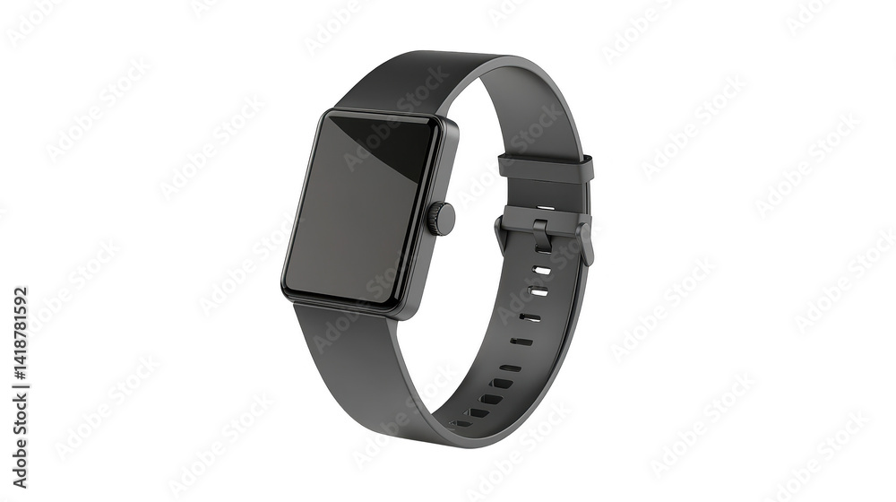 Sleek black smartwatch, a modern timepiece for the techsavvy Sleek black smartwatch, a modern timepiece for the techsavvy